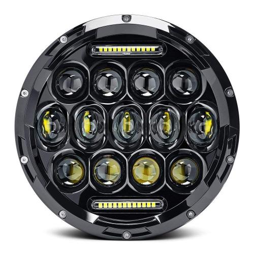 High quality 7 Headlights with DRL for Hummer H1 H2 Black Chrom Option 7 Headlamp for Jeep Wrangler JK TJ for Harley