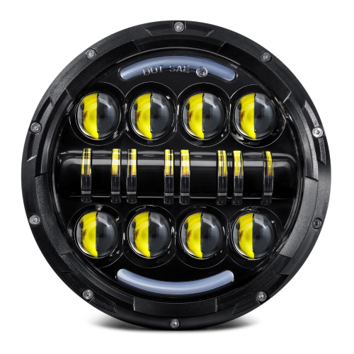 For Jeep Wrangler Parts 7 headlights White/Amber Halo Ring Headlight for Road Glide Hi/Low Beam 7" Headlamp for Jeep Wrangler
