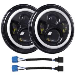 Lumini halo bune ieftine pentru jeep wrangler unlimited JK 4 usi 2007-2016 cu semnalizare faza lunga scurta