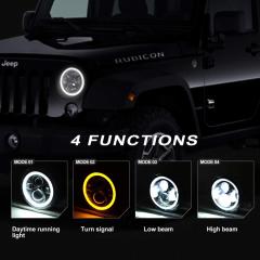 Bon bon mache Halo limyè pou jeep wrangler san limit JK 4 pòt 2007-2016 ak gwo siyal vire gwo bout bwa