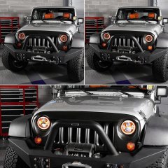 Satu Pasang 2 Pcs 7 Inch Lampu Depan LED untuk 2010 Jeep Wrangler Rubicon 55078149AD 55078148AD Jeep Wrangler Rubicon Komposit Headlamp Bagian