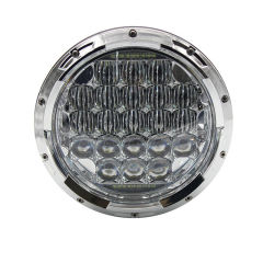 Fenerët LED 63W 7'' për Jeep Wrangler JK JKU me rreze të lartë të ulët të kromuar ngjyrë të zezë