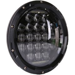 Phares Led 63W 7 ''pour Jeep Wrangler JK JKU avec feux de croisement, couleur noire chromée