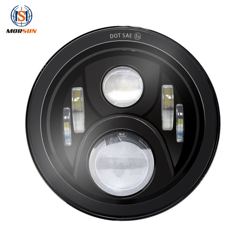50w DOT 7'' Round Led Projector Headlight Lens for Jeep Wrangler TJ 1997-2006 with High Low Beam