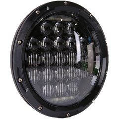 چراغ‌های جلوی LED ۷ اینچی کروم مشکی ۶۳ واتی برای Jeep Wrangler TJ 63-7 با نور پایین بالا