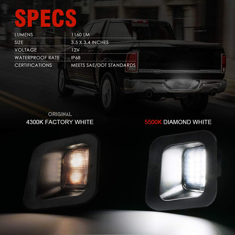 Spésifikasi Dodge Ram 1500 Lisensi Plate Lampu