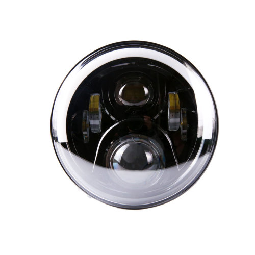 7'' Round Led Half Halo Lights for Jeep Wrangler JK 2007-2018 with High Low Beam and DRL
