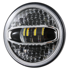 DOT E-alama 108W inchi 7 Taa za Led Halo za Jeep Wrangler JL 2018 2019 na Bracket High Low Beam na DRL