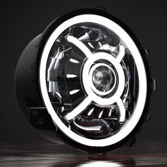 DOT SAE 9 inci Jeep Wrangler JL Lampu Halo 2018 Led Halo Lampu pikeun Jeep Wrangler JL 2019