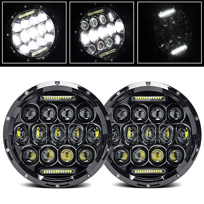 7 pouces phares à LED feux de croisement DRL