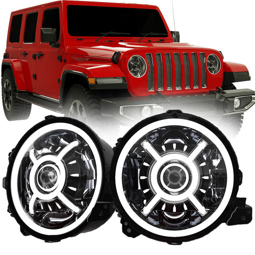 DOT SAE 9 inch Jeep Wrangler JL Halo Headlights 2018 Led Halo Lights for Jeep Wrangler JL 2019