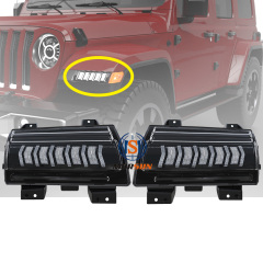 Luzes de circulação diurna LED com sinal de mudança de direção para 2018+ Jeep Wrangler Sahara 4 portas Rubicon 2 portas 4 portas