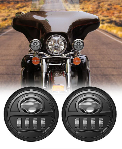 30W 4.5" Led Fog Lights for Harley Electra Glide 1998-2015 Auxiliary 4 1/2 Led Passing Lights for Harley Motorcycles
