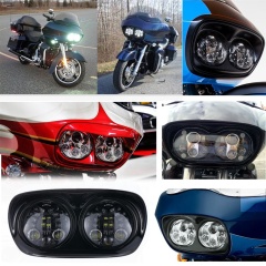 2004-2013 Harley Davidson Road Glide Daymaker Projecteur Phare Noir Chrome 5.75 pouces Road Glide Double Led Phare Moto Accessoires