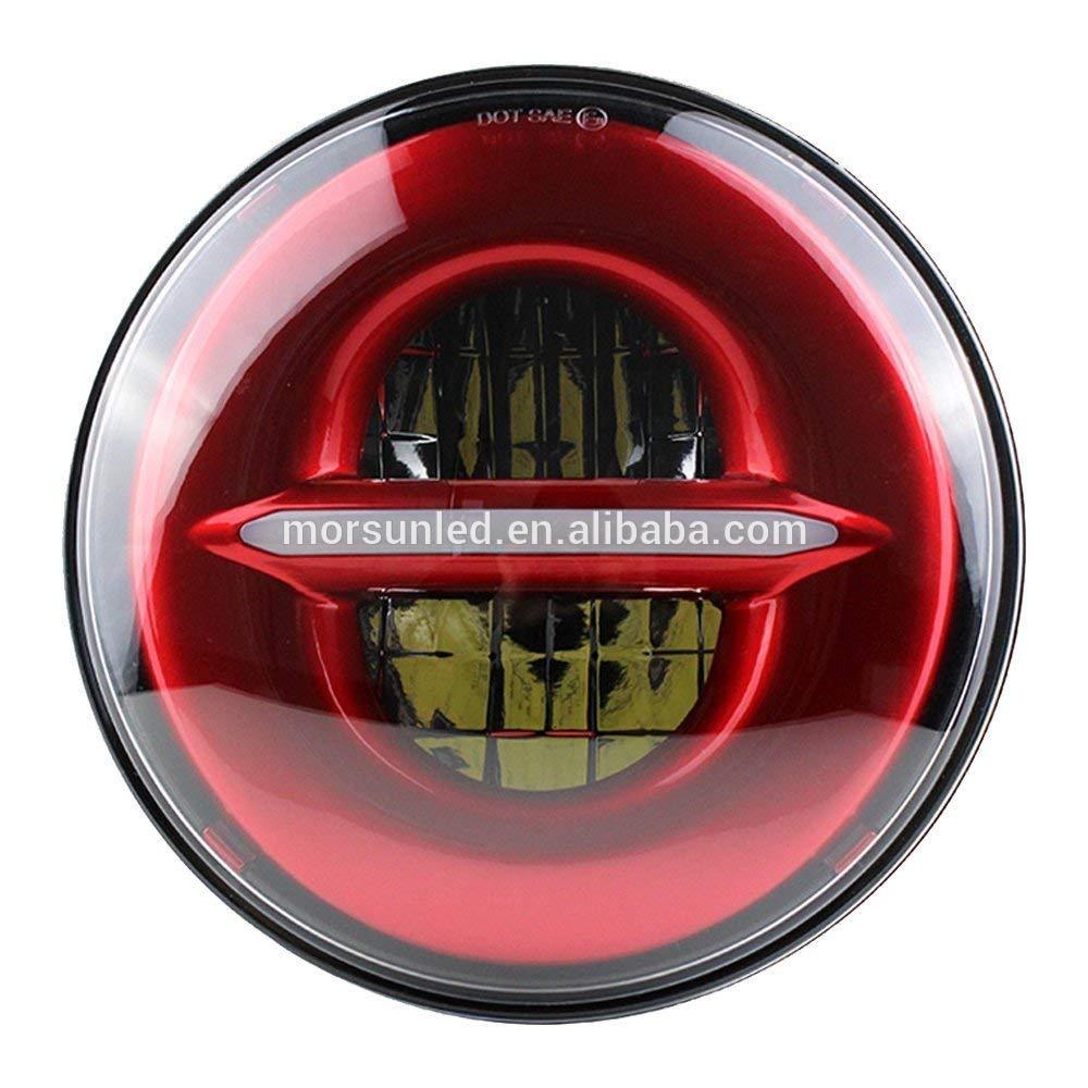 Headlight Red Led motor-baidhsagal Harley 5.75 òirleach