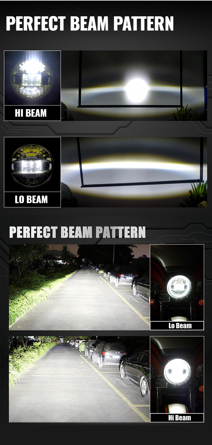 Harley Davidson Led Headlights ປະເພດ Beam