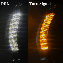 2015-2020 Harley Road Glide priekšējie pagrieziena signāli ar baltiem DRL Road Glide Led pagrieziena signālu lukturiem
