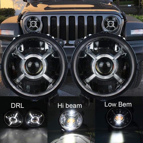 9 inch 2020 Jeep Gladiator JT Led Headlights DOT SAE OEM Led Halo Lights for 2020 Jeep Gladiator JT