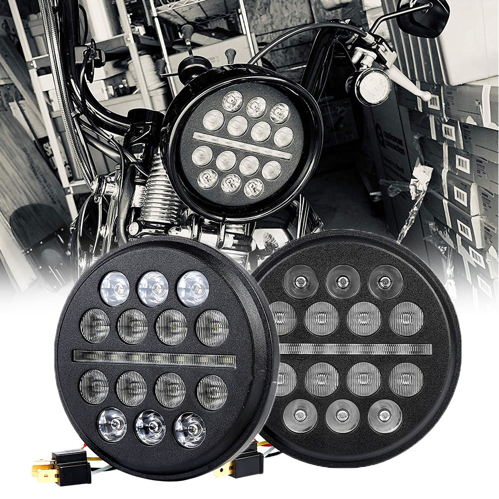 LED SCHEINWERFER 5,75 Zoll E-geprüft Harley Davidson Dyna Softail