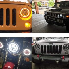 DOT SAE 2003-2009 Hummer H2 LED լուսարձակների փոխակերպում 7