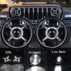 9 inch Round Headlights Led Halo Headlights for 2018 Jeep Wrangler JL Accessories