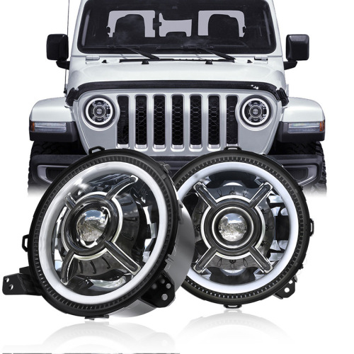 9 inch Round Headlights Led Halo Headlights for 2018 Jeep Wrangler JL Accessories