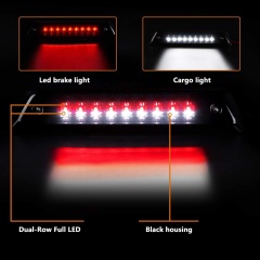 Luces traseras LED de doble fila Ford F150, cubierta transparente / ahumada, tercera luz de freno trasera para F3 150 2009 2010 2011 2012 2013