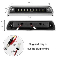 Solais earball dùbailte Dual Row Ford F150 Còmhdach soilleir / ceò 3mh treas solas stad cùil airson F150 2009 2010 2011 2012 2013 2014