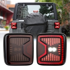 Faros traseros LED para Jeep Wrangler JL 2018 aprobados por DOT con luces de marcha atrás de freno en marcha