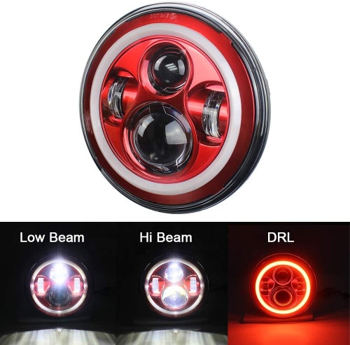 Led Red Halo Lights for Jeep Wrangler JK TJ LJ Red Halo Headlights Jeep Wrangler hi/lo Beam DRL