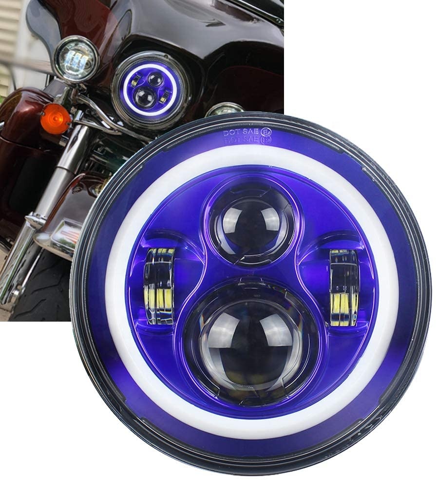 7 pouces Led Blue Halo Lights pour Jeep Wrangler JK Blue Halo