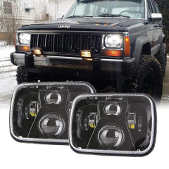 H6054 Led Headlight 5x7 Disegel Beam H5054 H6054 Led ngagantian Jeep xj Headlight Konversi Ngaronjatkeun