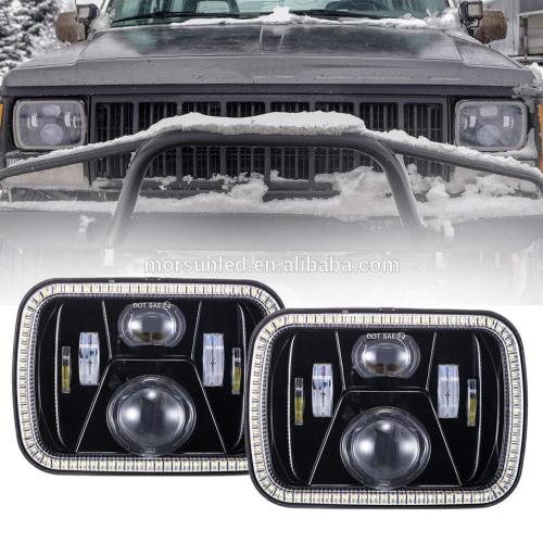 for jeep xj led headlight square projector 5x7 inch led headlight for wrangler cherokee xj