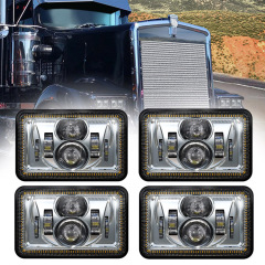 4x6 inch Halo Lights Freightliner FLD120 Led Headlights DOT SAE Freightliner FLD120 Headlights Assembly