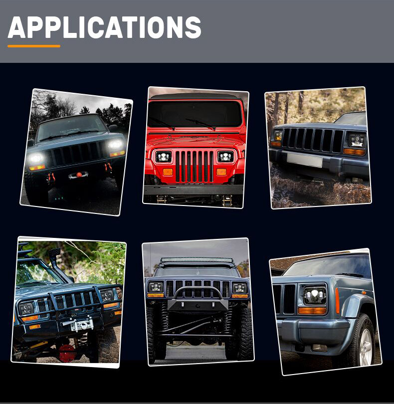 Applicazione di fari a LED per Jeep Cherokee XJ