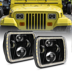 5x7 Sealed Beam Projector Headlights Jeep YJ Halo Headlights Square Headlight Wrangler