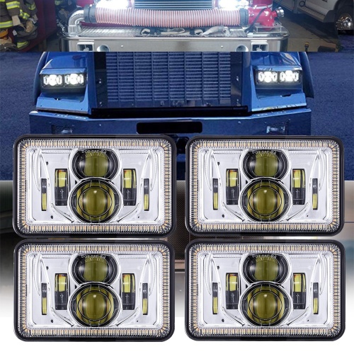 4x6 inch Halo Lights Freightliner FLD120 Led Headlights DOT SAE Freightliner FLD120 Headlights Assembly