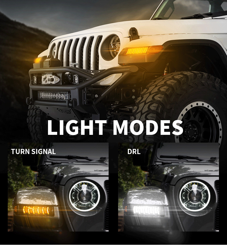 Modos de luz de piscas sequenciais Jeep JL