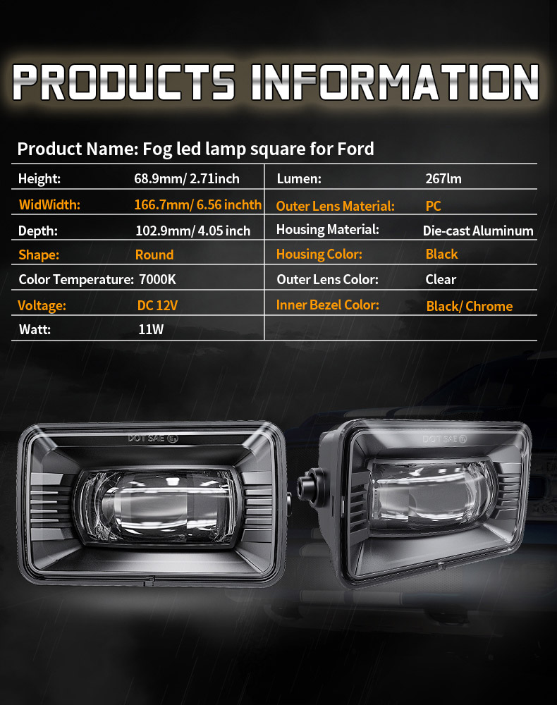 Ford F150A gaismas miglas lukturu specifikācija