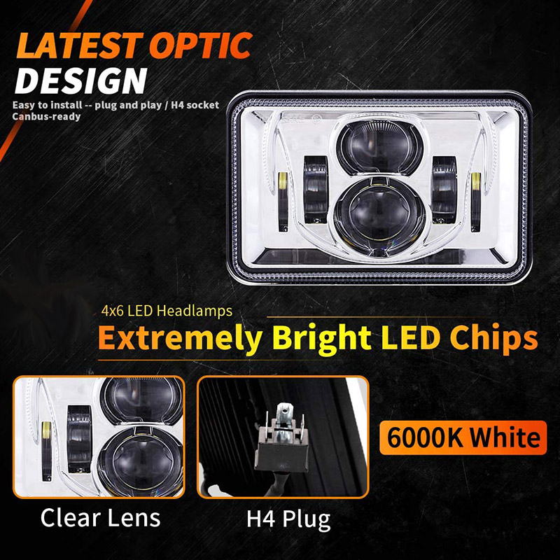 4x6 led headlights for trucks