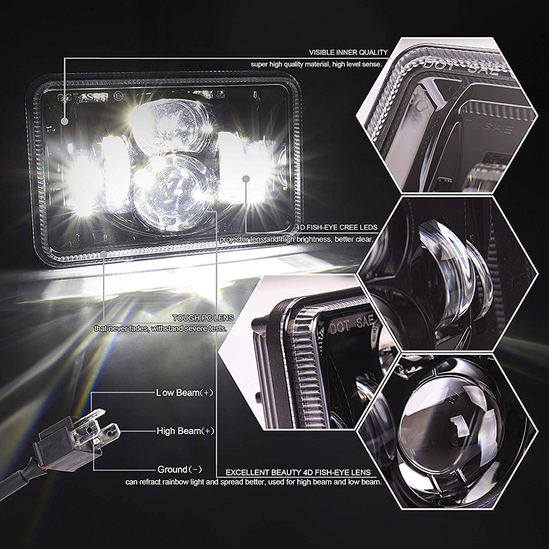 4x6 LED-Scheinwerfer Details