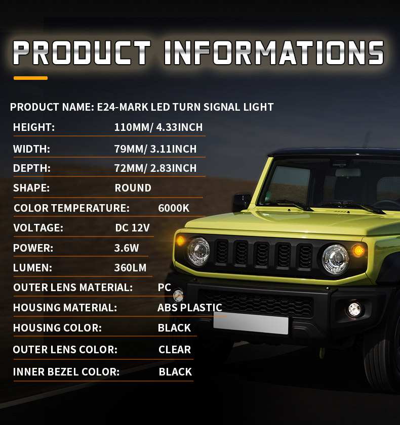 Specifikation av Suzuki Jimny Led blinkers fram
