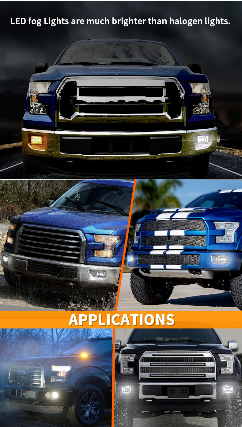 ʻO Ford F150 Led Fog Lights VS ʻO nā kukui Halogen