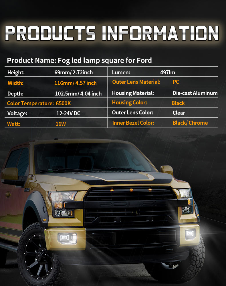 Specification of Ford F150 Led Fog Lights 