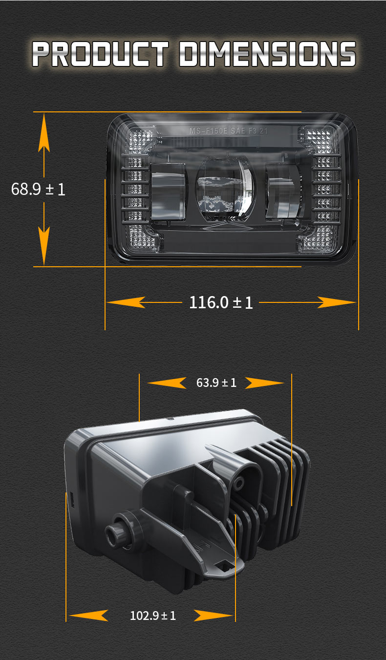 فورڊ F150 Led Fog Lights Dimension