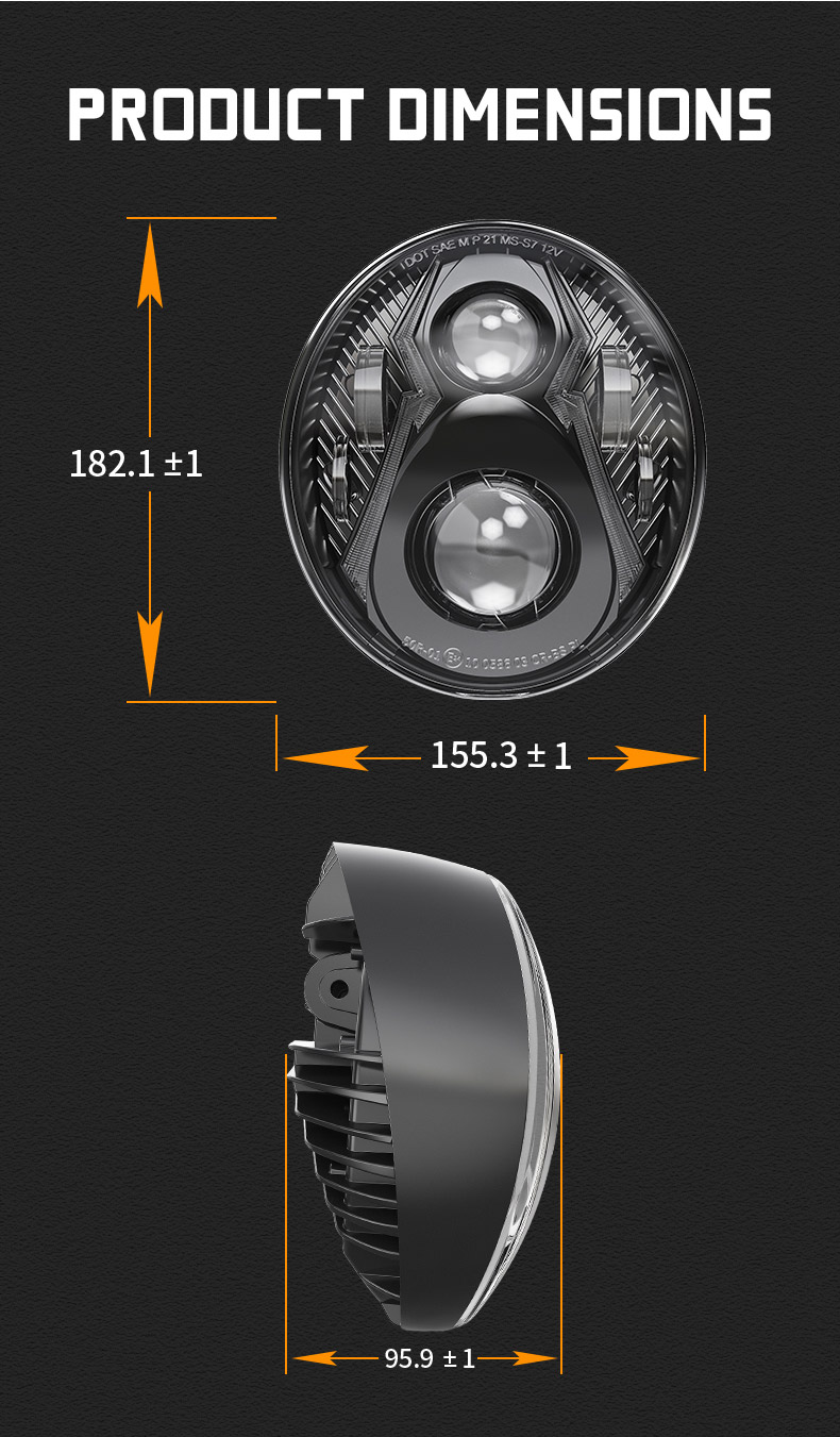 Harley Davidson Breakout Led Headlight Dimension