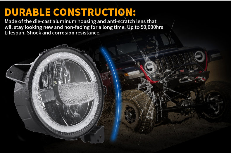 Fari led Jeep Wrangler MOAB duraturi