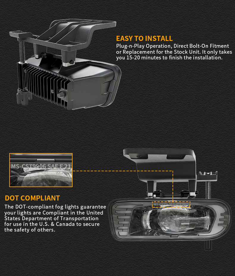 Χαρακτηριστικά του κιτ προβολέων ομίχλης Chevy Silverado 1500