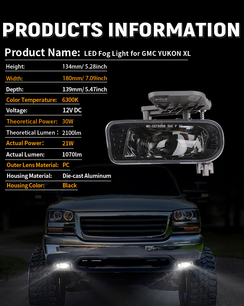 GMC Yukon Fog Light Assembly Replacement Specification