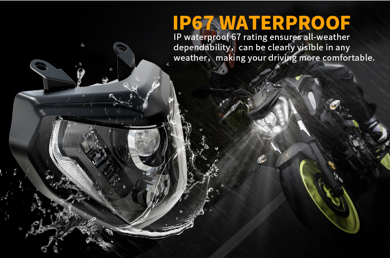 Custom Yamaha MT 09 Aftermarket Led Headlight  IP67 Waterproof